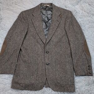 Vintage Jay Lee‎ Jacket Mens 38 R Wool Suit Sport Coat Pockets Button Up Preppy
